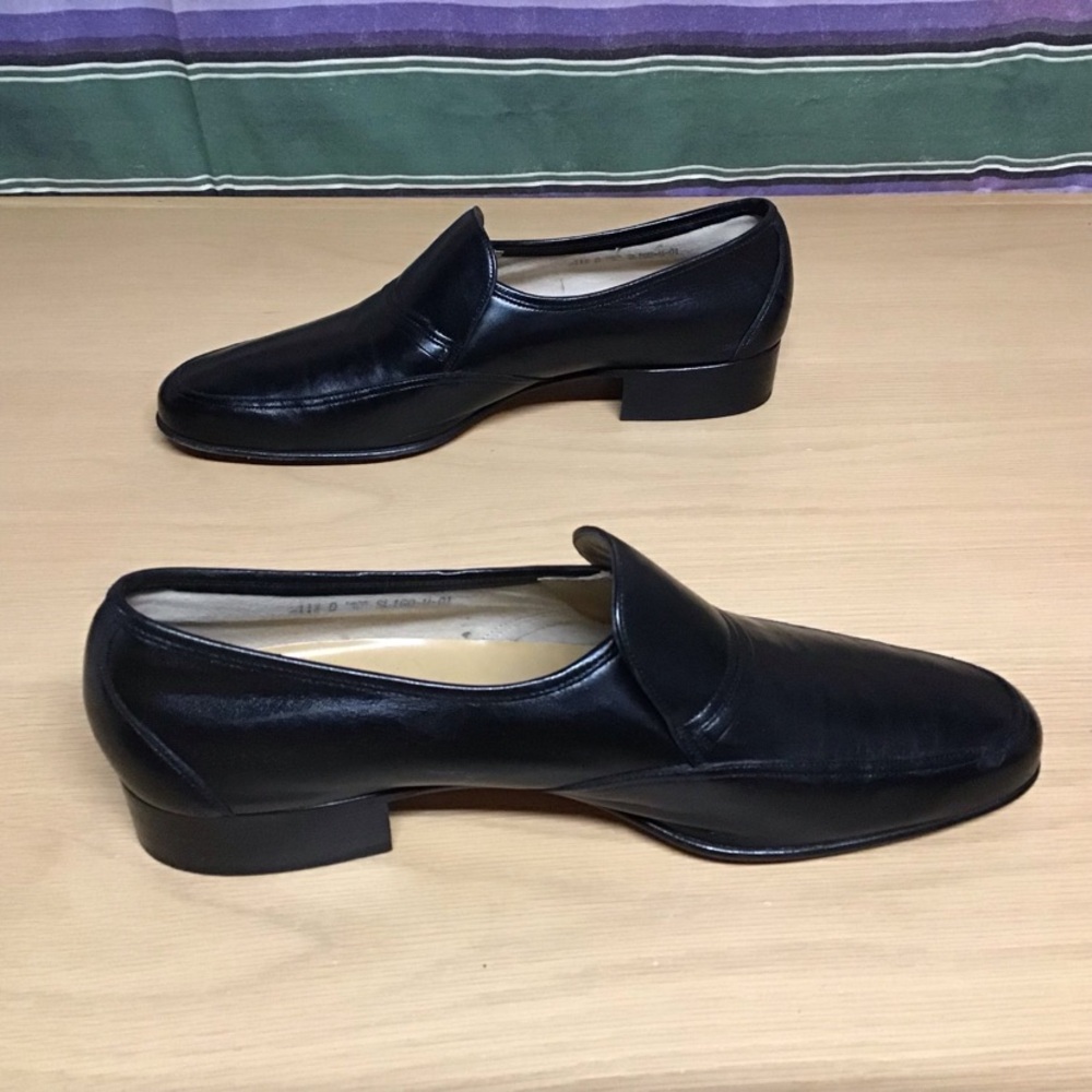 EUC Bally Black Leather Loafers Size 11.5 Made In Switzerland - Picture 8 of 12